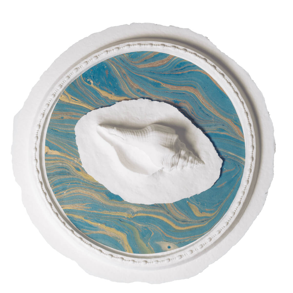 Ocean Blue Seashell - Water Scattering Biodegradable Cremation Urn for Human Ashes, Ocean Burial at Sea