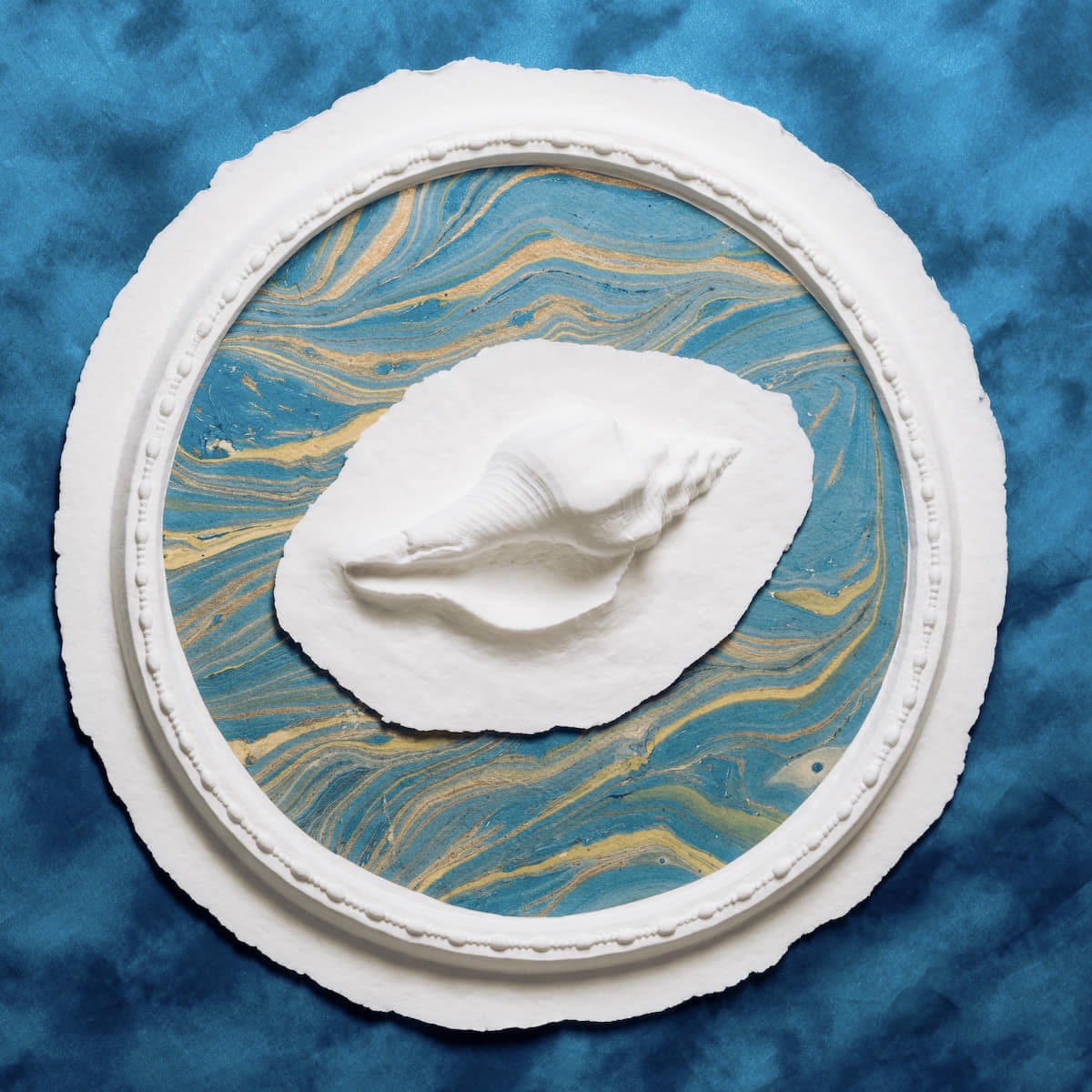 Ocean Blue Seashell - Water Scattering Biodegradable Cremation Urn for Human Ashes, Ocean Burial at Sea