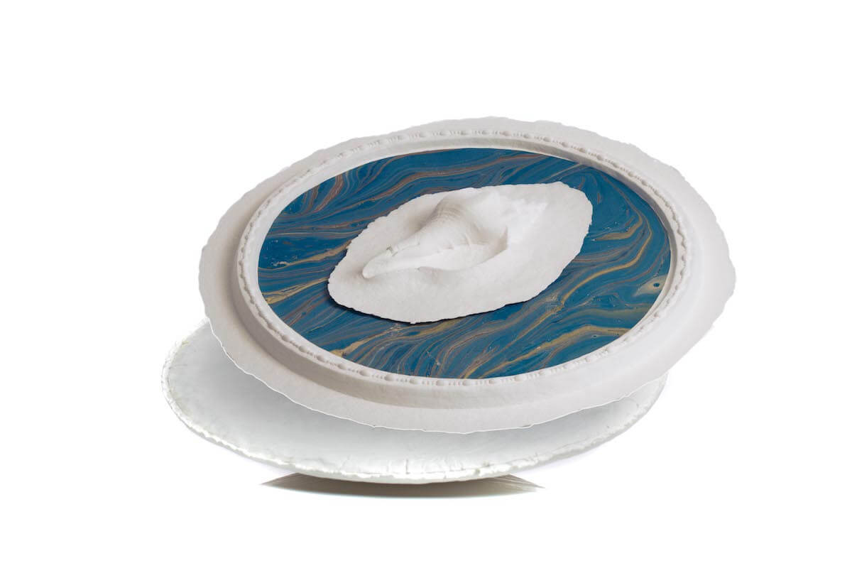 Ocean Blue Seashell - Water Scattering Biodegradable Cremation Urn for Human Ashes, Ocean Burial at Sea