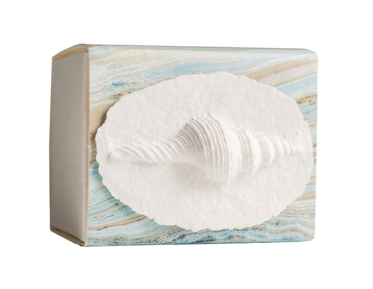 Shell in Mist Small - The FAVORITE PLACE® Small Burial Biodegradable Urn for Human Ashes, Ocean or Earth Burial Cremation Urn